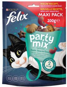 Felix Party Mix Seaside kattensnoep zalm -, koolvis & forelsmaak maxipack 5 x 200 gr online kopen