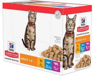 Hill's Hill&apos, s Adult Favourite Selection kip vis rund nat kattenvoer 85 gr multipack 2 dozen(24 x 85 gr ) online kopen