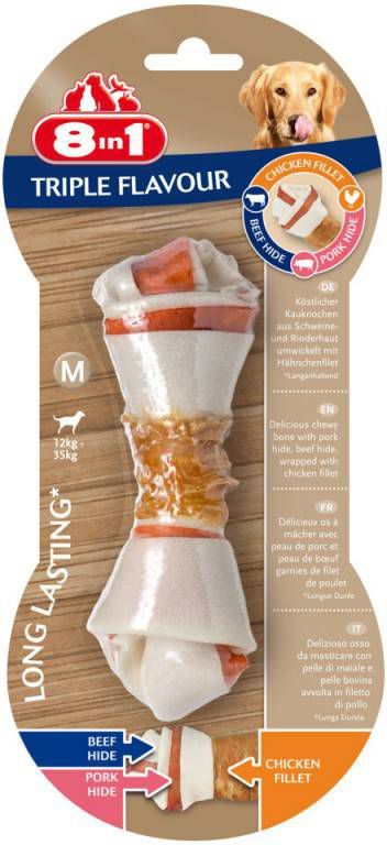 8in1 Delights Kauwknook Triple Flavour Kip&Varken&Rund Hondensnacks online kopen