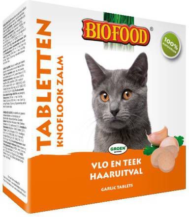 Biofood BF Petfood Tabletten Knoflook Zalm voor de kat Per 2 verpakkingen online kopen