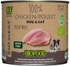 Biofood BF Petfood Organic 100% kippenvlees natvoer hond & kat(blik 200g)12 x 200 gr online kopen