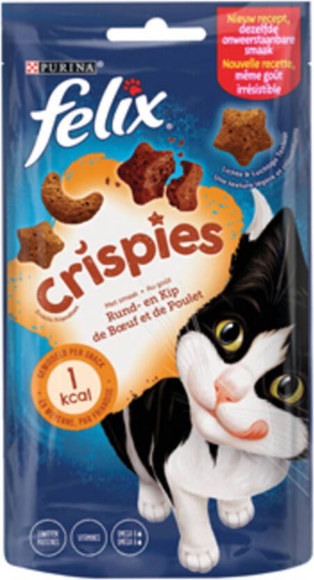 Felix Crispies Snacks rund & kipsmaak kattensnoep Per 8 online kopen