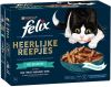 Felix Heerlijke Reepjes Vis Selectie kattenvoer(box 12x80 gram)48 x 80 gr Vis selectie + 48 x 80 gr Farm selectie online kopen