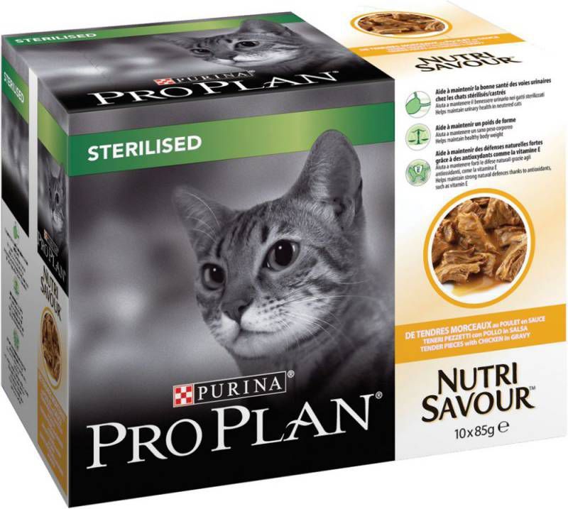Pro Plan Cat Nutri Savour Sterilised Multipack Kattenvoer Kip 10x85 g online kopen