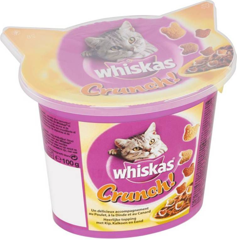 Whiskas 5x100g Crunch Kip, Kalkoen & Eend Kip, Kalkoen & Eend Kattensnacks online kopen