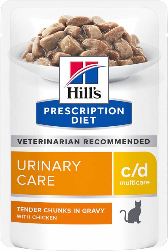 Hill&apos, s Prescription C/D Multicare Urinary Care 85 g multipack natvoer kat met kip zakje 12 x 85 gr online kopen