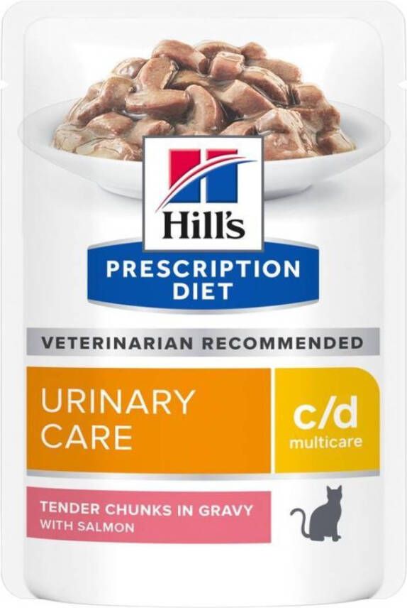 Hill&apos;s Prescription Diet C/D Multicare Urinary Care Maaltijdzakje Kattenvoer Zalm 12x85 g Veterinaire Dieetvoeding online kopen