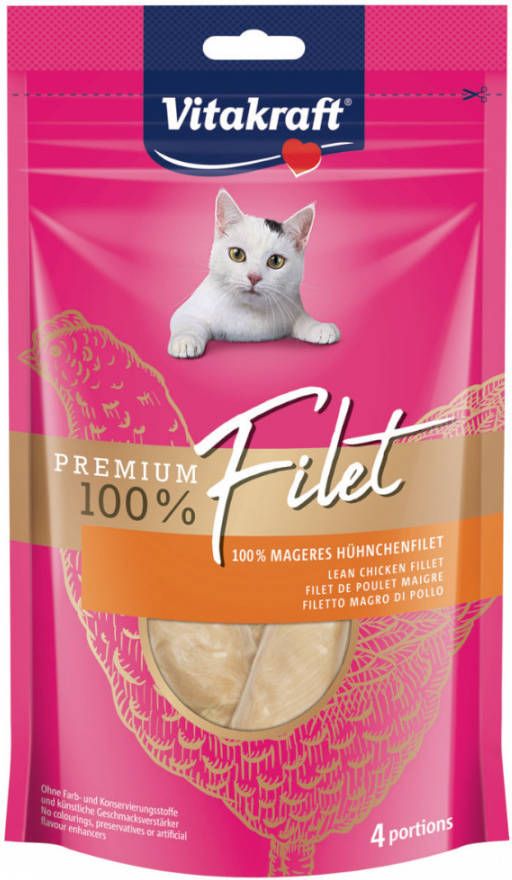 Vitakraft Premium Filet Chicken Kattensnack Kip 70 g online kopen